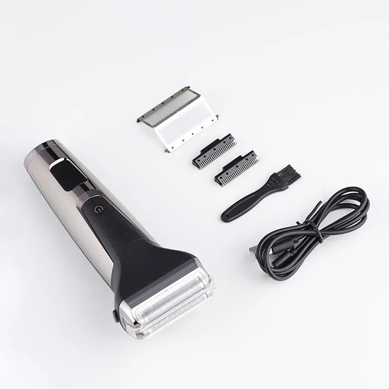 Electric Shaver Men's Smart Digital Display USB Reciprocating Double-blade Electric Shaver Electric Razor Set Led Display