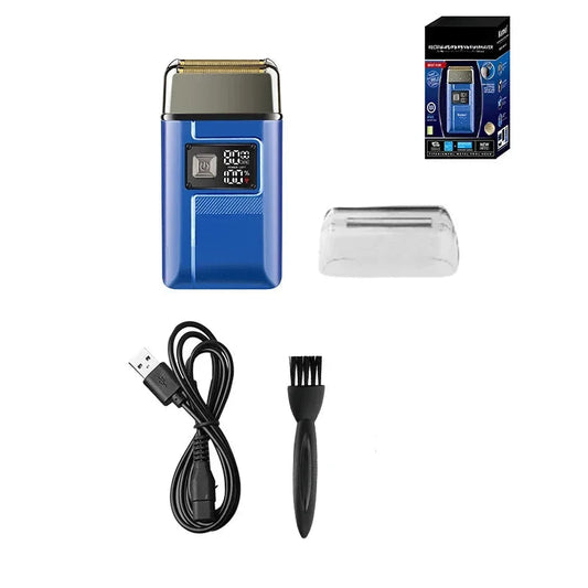 Electric Barber Razor Men Double Foil Shaver Bald Head Beard Trimmer IPX6 Waterproof 8000RPM Ultra-Close Precision Shave