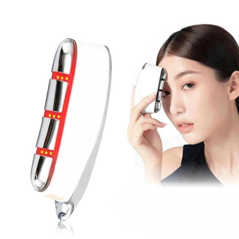 Electric Constant Temperature Micro Current Scraping Board V Face Lifting EMS Dredging Meridian Massage Brush Beauty Instrument