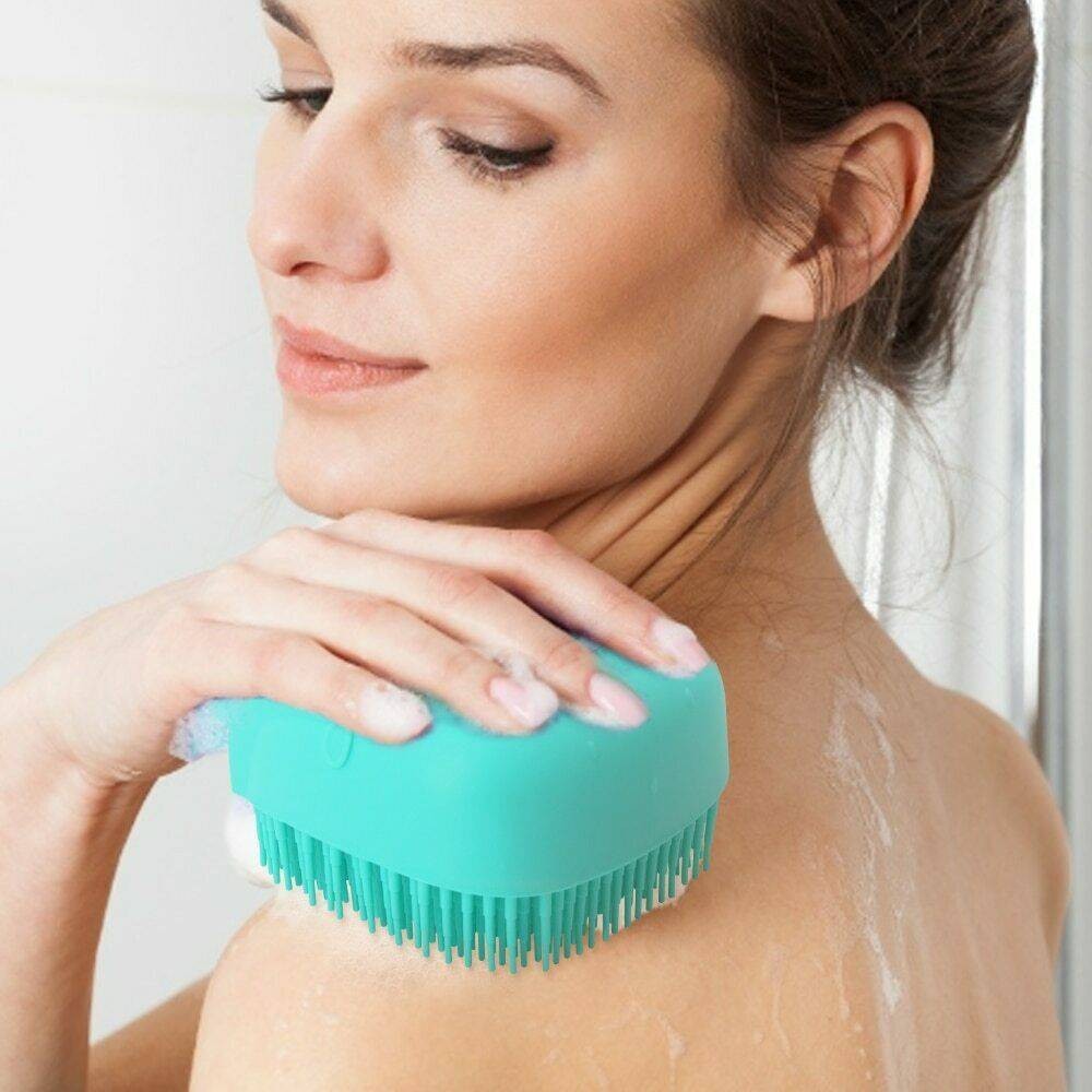 Silicond Bath Body Brush Shower Scrubber With Dispenser Soft Massager For Teenager and Pet