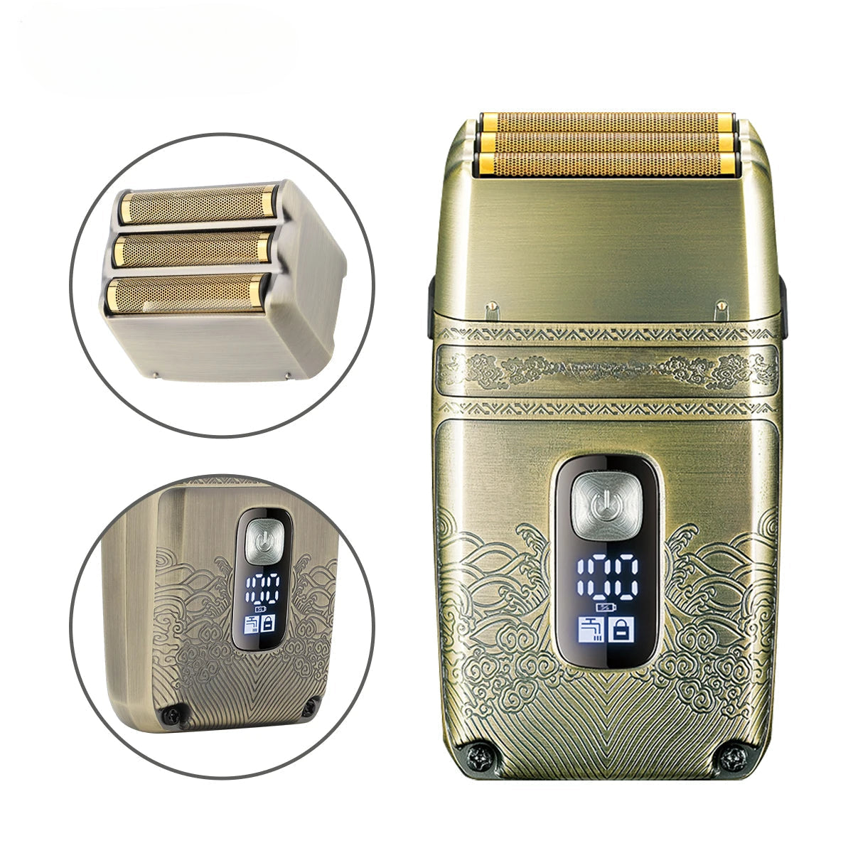 Shaver Professional Electric Razor Shaving Machine Waterproof Beard Trimmer Metal Razor Digital Display Shaver for Men