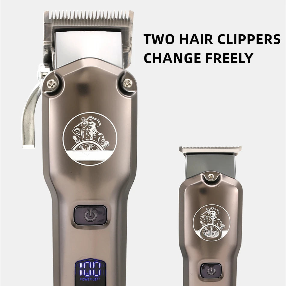 High-power Gradual Fader Hair Salon Two-piece Hair Clipper LCD Digital Display Hair Clipper