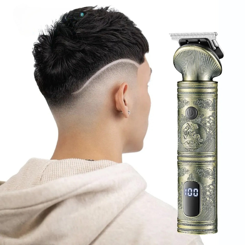 Hair Trimmer Professional Hair Clipper Metal Hair Cutting Machine Electric Cordless Rechargeable Trimmer for Men