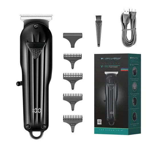 Hair Trimmer Professional Hair Clipper Electric T-Blade Hair Cutting Machine 0mm LED Display Barber Trimmer for Men