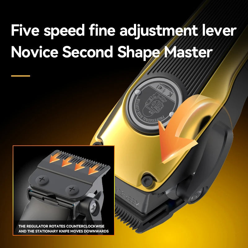 Professional Barber Hair Clipper Brushless Motor DLC Fade Blade Hair Trimmer Cordless Electric Taper Hair Cutting Machine