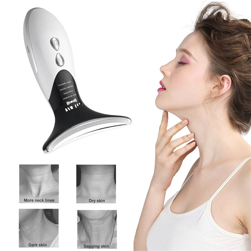 Neck Beauty Device Removal Double Chin LED Photon Treatment Anti-wrinkle Intelligent Temperature Control Massage Instrument