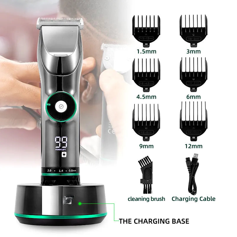 Hair Clipper Mens Beard Face Body Trimmer Professional Cordless Rechargeable Hair Cutter Kit Barber Shop Strong Power Clipper