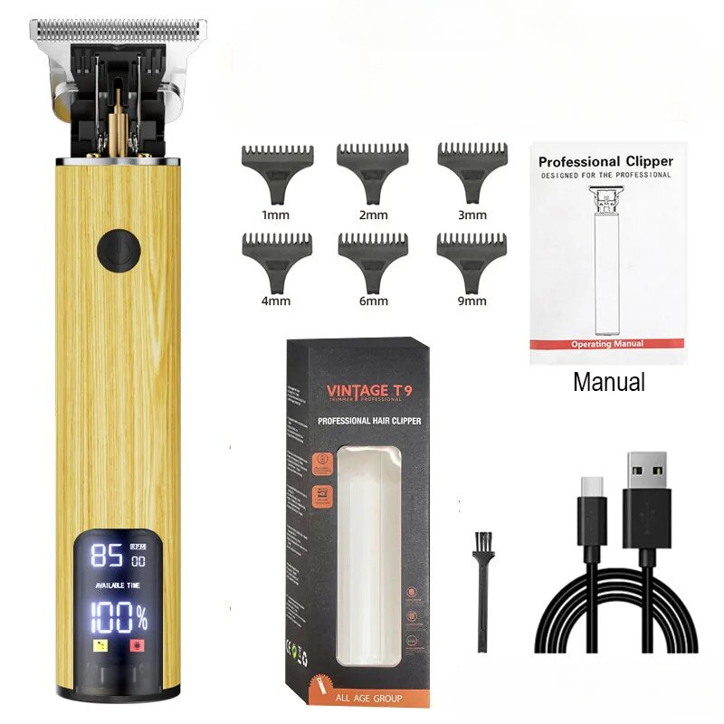 Men Haircut Machine Digital Display Type C Fast Charging Bald Hair Trimmer Clipper Professional Barber Scissors