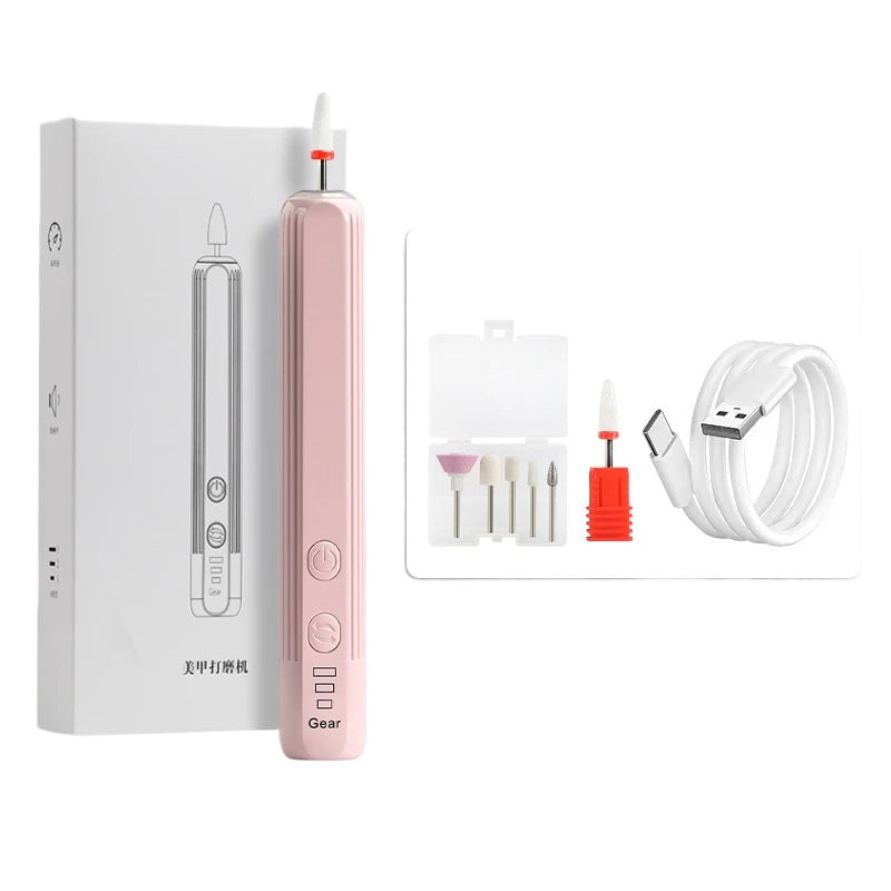 Professional 18000RPM Electric Portable Nail Drill Machine USB Rechargeable Low Noise Nail Sander File for Manicure Salon Tools