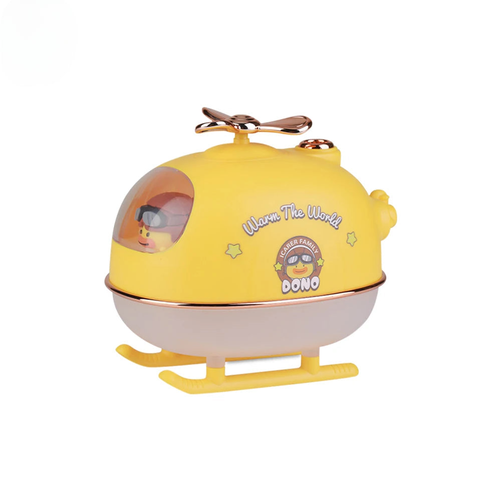300ml Cute Cartoon Helicopter Aroma Air Humidifier USB Electric Essential Oil Diffuser with Warm Night Light for Car Office Home