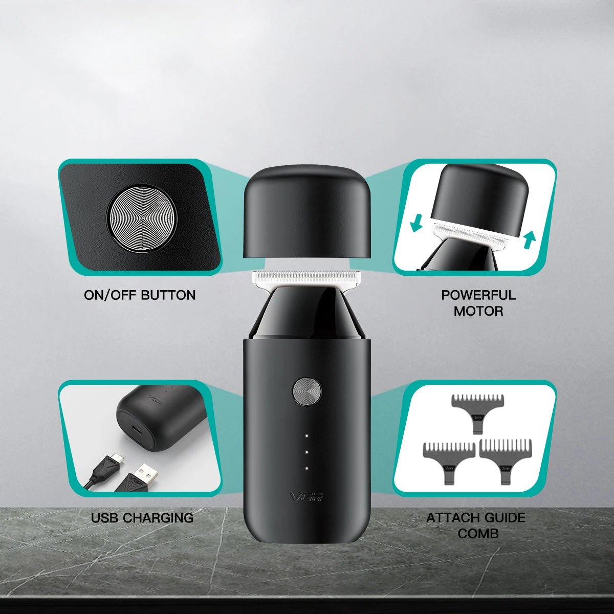 Mini Hair Clipper Professional Zero Cutting Machine Electric Cordless Beard Trimmer Rechargeable Hair Trimmer for Men