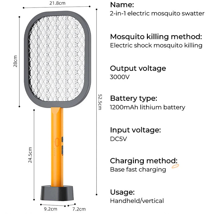 Electric Mosquito Swatter Mini Insect Racket USB Charging Electric Shock Summer Fly Swatters Rechargeable Outdoor Fly Bug Zapper