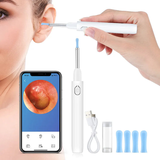 Wireless Smart Visual Ear Pick Removal Ear Wax Cleaner Spoon 3.5mm 500W HD Camera Otoscope LED Light Cleaning Kit Health Care