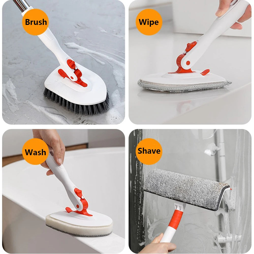 Multifunction Household Cleaning Brush Extended Mop 180° Rotatable Adjustable Floor Bathroom Toilet Cleaning Ceiling Dusting