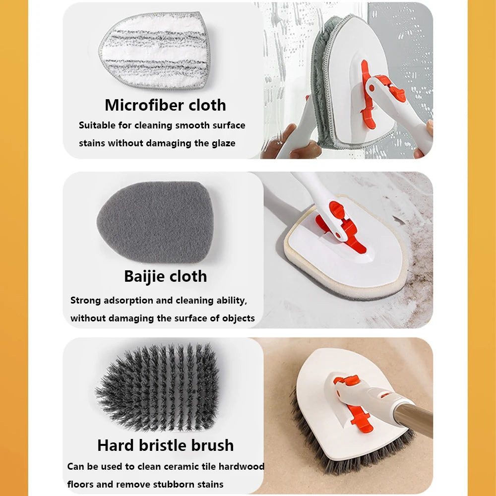 Multifunction Household Cleaning Brush Extended Mop 180° Rotatable Adjustable Floor Bathroom Toilet Cleaning Ceiling Dusting