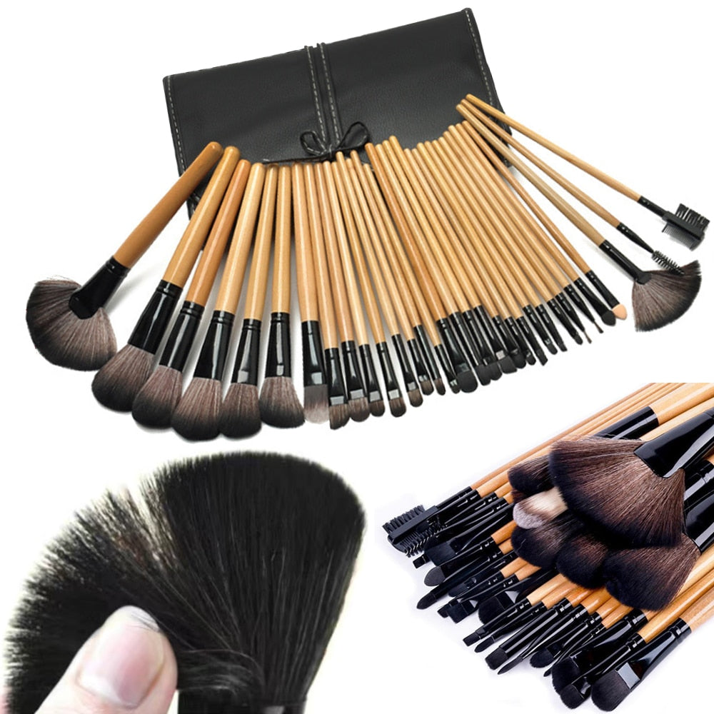 32Pcs Professional Makeup Brushes Cosmetic Foundation Powder Eye shadow Blush Blending Make Up Brush Set