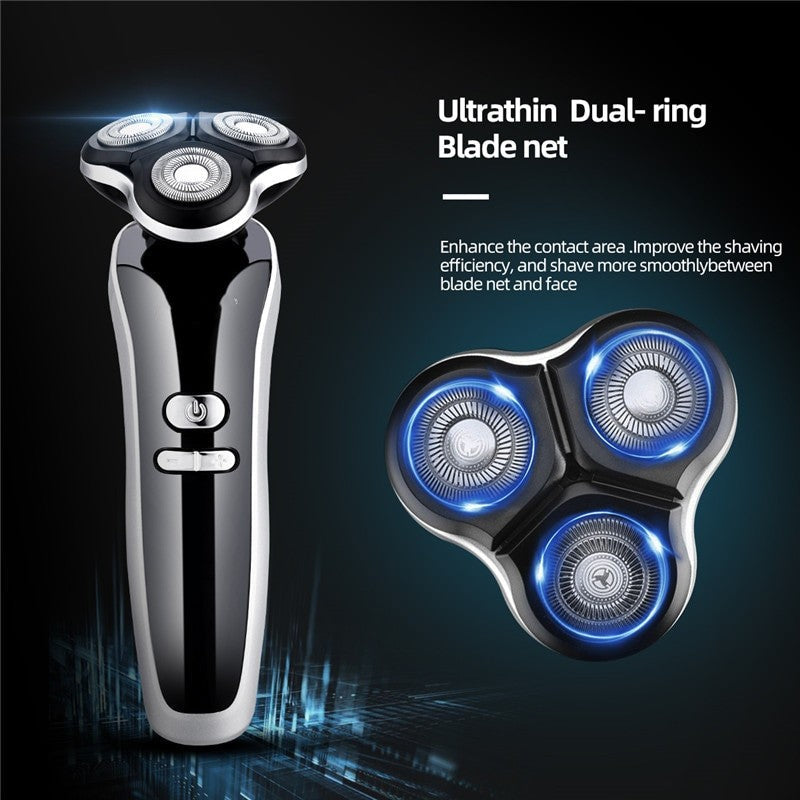 4 In 1 Electric Shaver For Men Beard Nose Trimmer Cordless Hair Clipper Facial Cleaning Brush Waterproof Hair Cutter LED Display