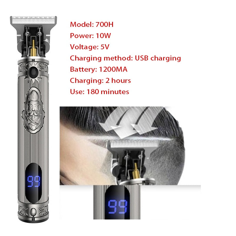 Barber Shop Oil Head 0mm Electric Hair Trimmer Professional Haircut Shaver Carving Hair Beard Machine Styling Tool