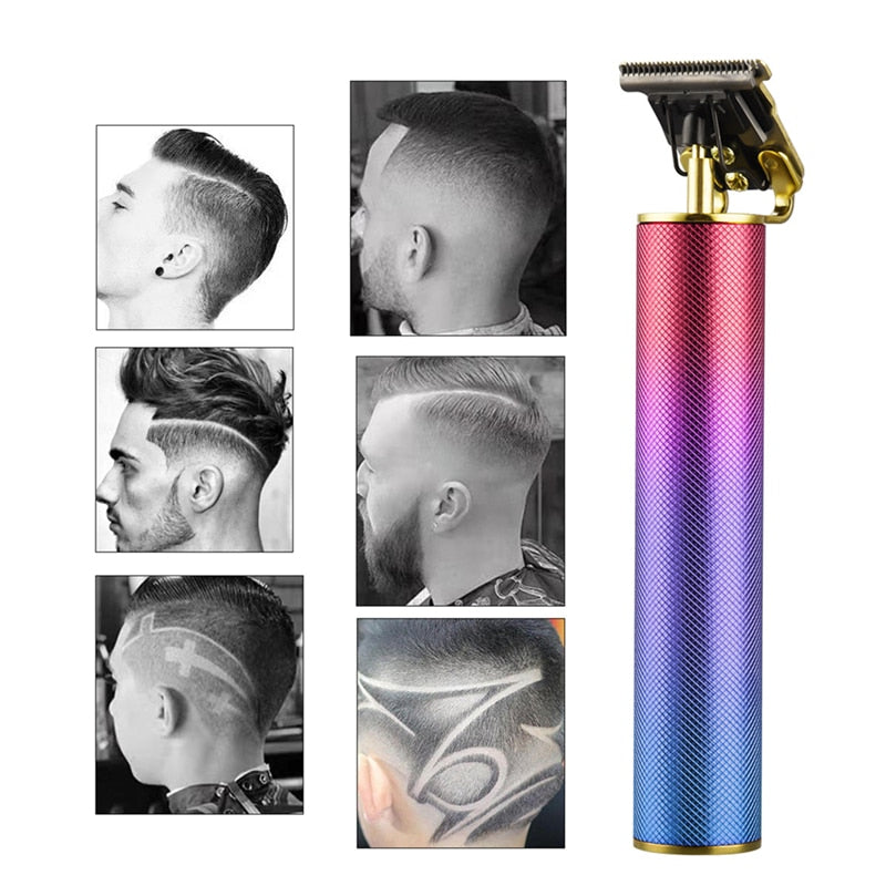 Electric Hair Clipper Cordless 0mm T-blade USB Rechargeable Hair Trimmer For Men Hair Cutting Barber Razor Machine