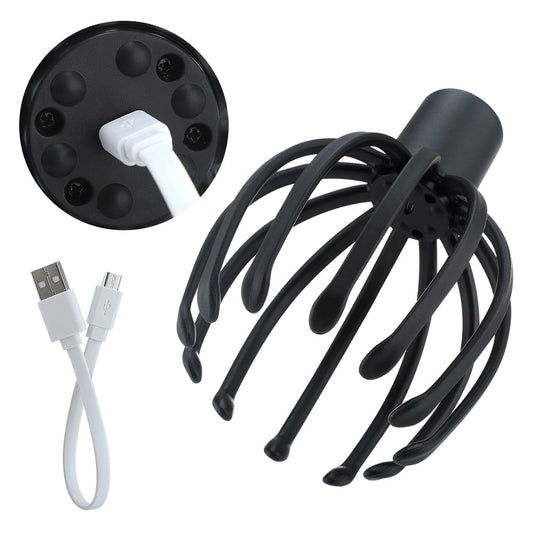Electric Octopus Claw Scalp Massager Stress Relief Head Scratcher Stress Relief and Hair Stimulation Hands-Free USB
