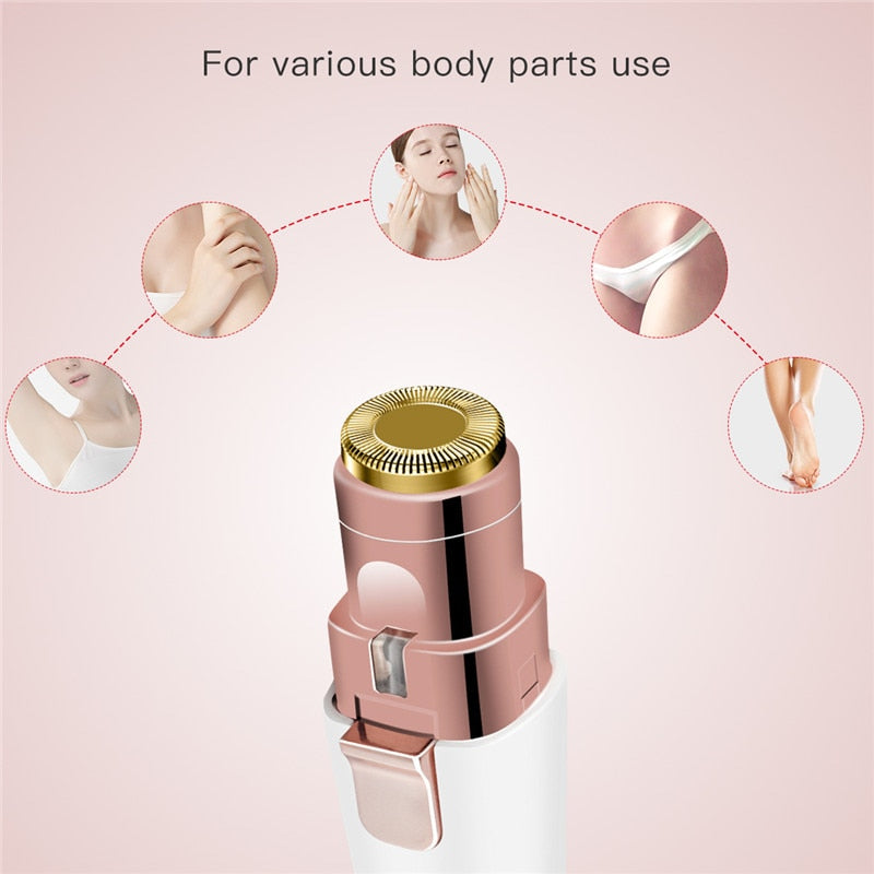 2 In 1 Electric Eyebrow Trimmer Female Women Epilator Eye Brow Lip Hair Removal Mini Painless Face Whole Body Shaver