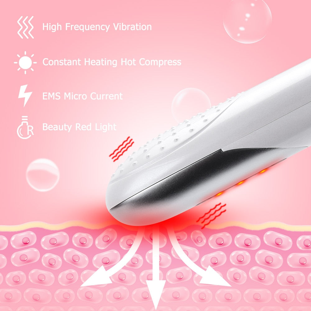 Electric Eye Massager Anti Wrinkle USB Rechargeable 4-in-1 Eye Massage Device Anti Aging Eye Care Hot Massage Vibration Instrument