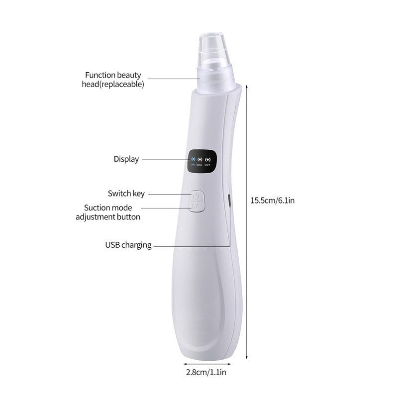 Blackhead Remover Face Nose Deep Cleaner Pore Acne Pimple Removal Vacuum Suction Facial Diamond Beauty Clean Skin Tool