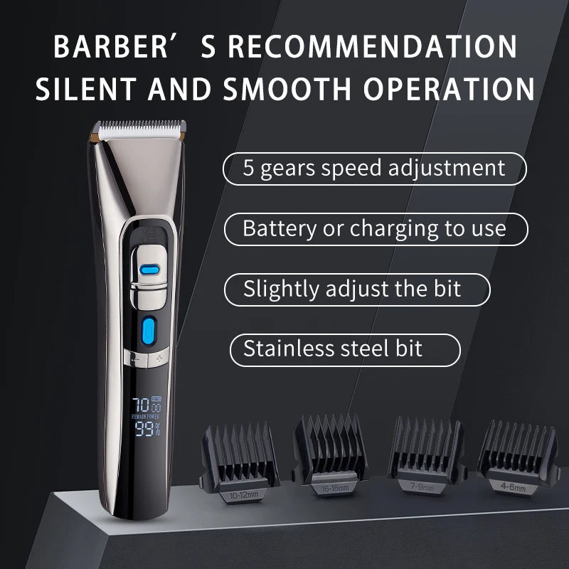 Professional Hair Clippers for Men Electric Hair Trimmer Hair Cutting Grooming Kit with 3 Colors Rechargeable