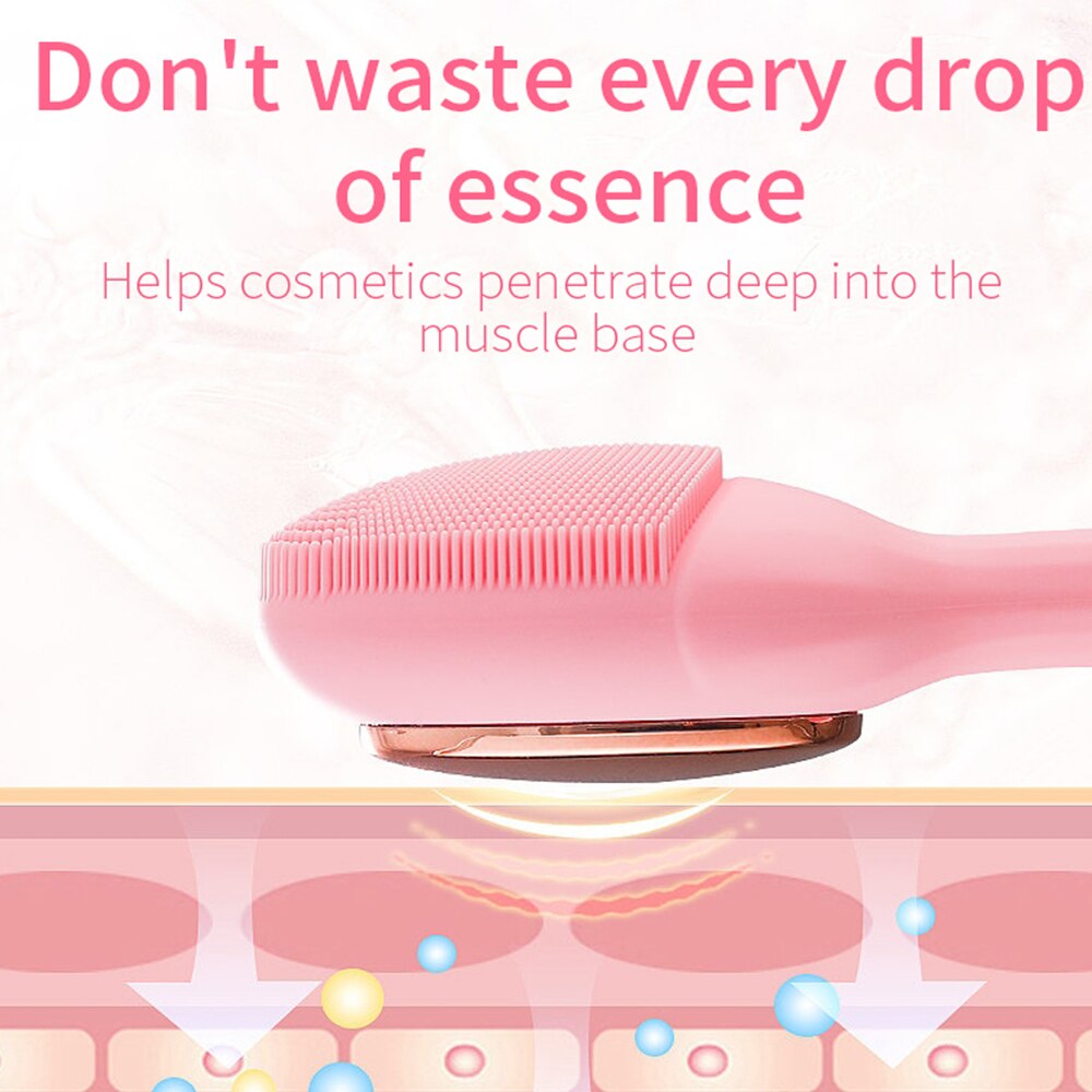 Facial Cleansing Brush Electric Sonic Face Brush For Makeup Removal,Blackhead Remove,Essence Absorption Face Massager