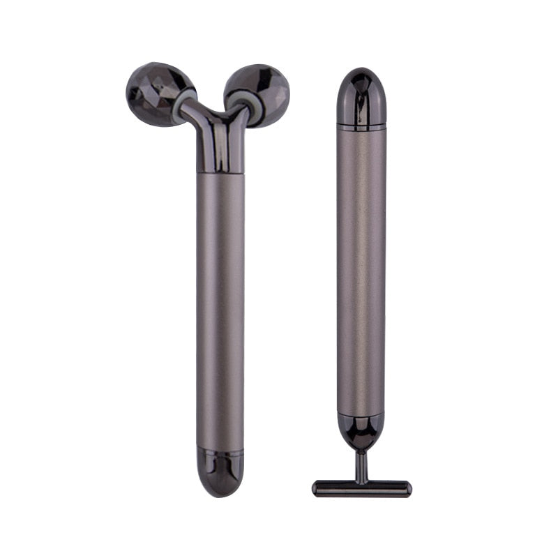 24k Gold Energy Beauty Bar Facial Face Massager 3D Roller Electric Sonic Energy & T Shape Arm Eye Nose Head Massager Face Lift