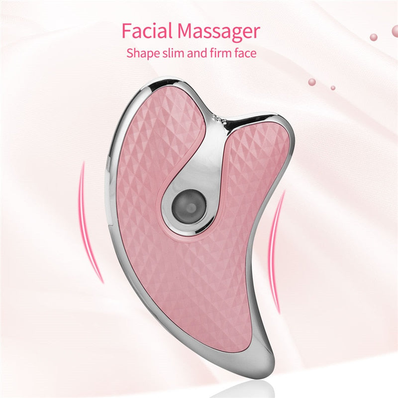 Electric Face Scraping Massage Wrinkle Removal Face Neck Body Guasha Slimming Lifting Massager Vibration Heating Beauty Device
