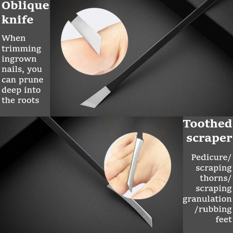 10 Pcs Professional Nail Cutter Pedicure Scissors Set Stainless Steel Eagle Hook Portable Manicure Nail Clipper Tool Set