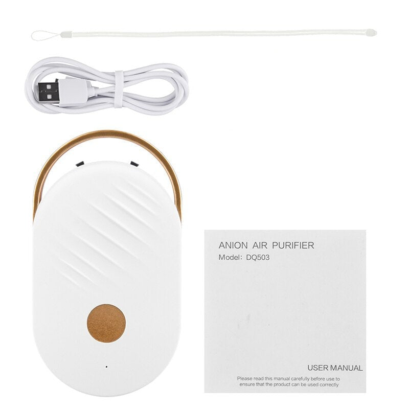 Mini lanyard Portable Air Purifier Cleaner Negative Ion USB Mini Home Vehicle Air Cleaner Deodorizer Traveling Machine