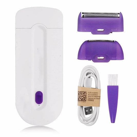 2 In 1 Electric Hair Trimmer USB Rechargeable Women Bikini Facial Whole Body Hair Removal Painless Epilator Machine Shaver