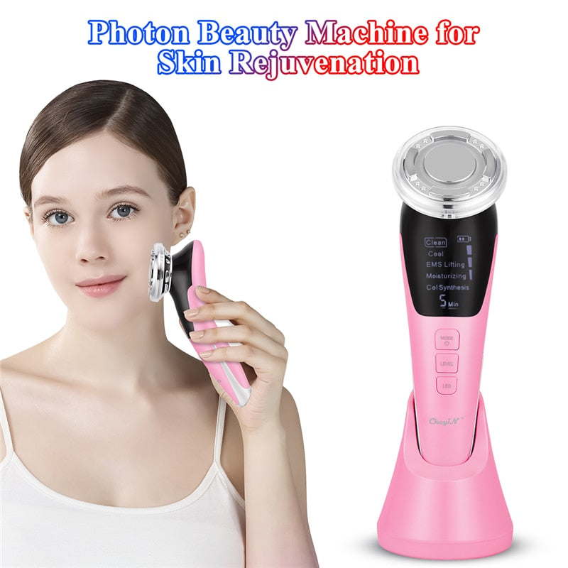5 in 1 EMS Face Electroporation Led Photon Lifting Beauty Lifting Face Skin Facial Care Neck Massager