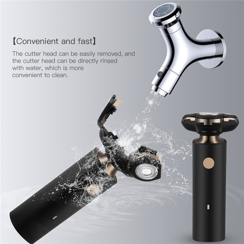 2 In 1 Electric Shaver Men's Beard Nose Ear Trimmer Portable Haircut Razor 4D Blades Rechargeable Trimmer Machine For Travelling