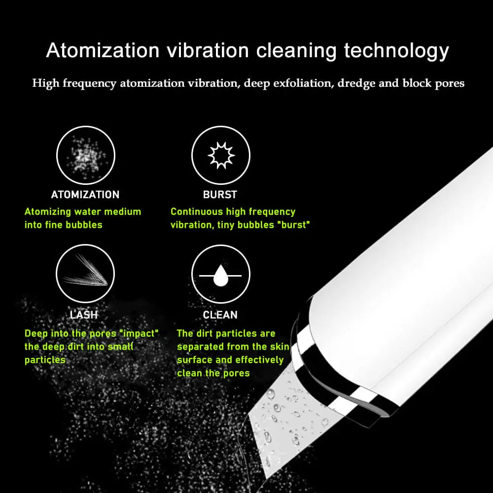 Ultrasonic Skin Scrubber Deep Face Cleaning Vibration Blackhead Remover Peeling Shovel Clean Pore Reduce Wrinkles Beauty Device
