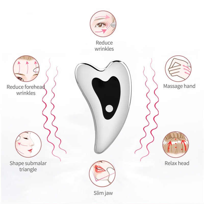 Micro-current Face Electric Guasha Massager Machine Facial Massage Rechargeable Skin Rejuvenation Lifting Scraping Slimming Tool
