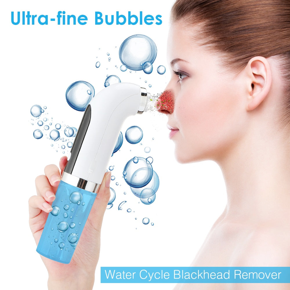 Electric Small Bubble Blackhead Remover USB Rechargeable Water Cycle Pore Acne Pimple Removal Vacuum Suction Facial Cleaner Tool