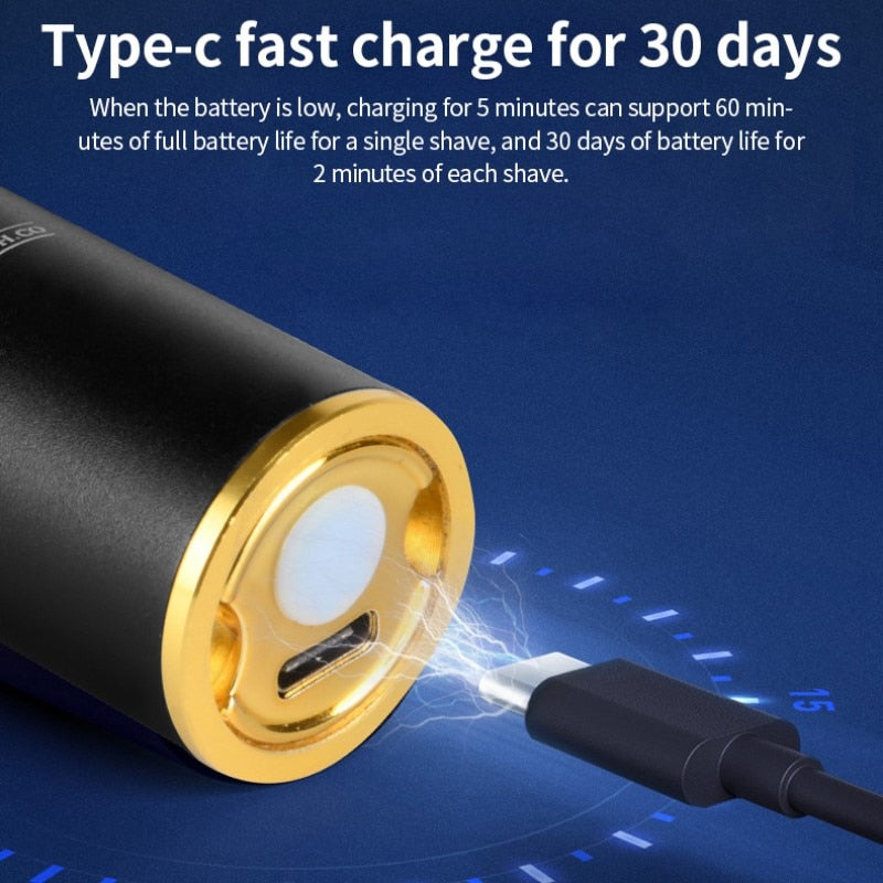 Electric Shaver Razor Shaving Beard Machine for Men Dry Wet Beard Trimmer Rechargeable Washable Blade Razor Epilator