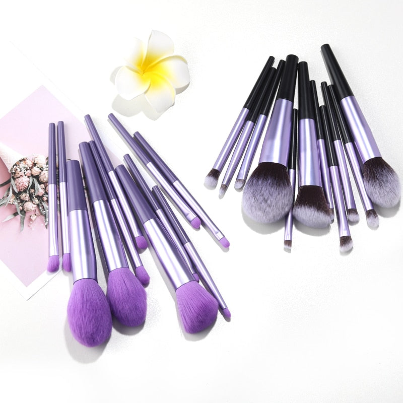 11pcs Makeup Brushes Sets Tools Cosmetic Powder Contour Blush Lip Eyeshadow Concealer Facial Foundation Brush Kit