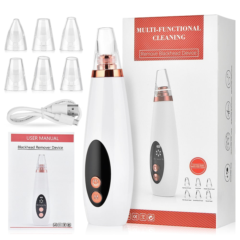 Facial Pore Cleaner Blackhead Remover Vacuum Suction Cleaner Pore Acne Pimple Extractor Removal Device Skin Care Beauty Tool