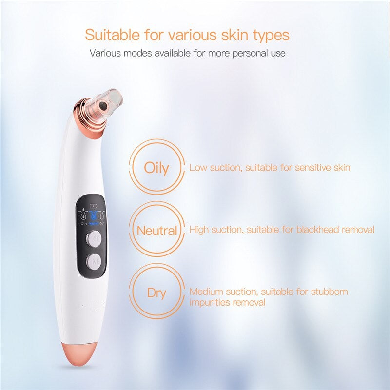 Electirc Blackhead Remover Face Deep Nose Cleaner Pore Acne Pimple Removal Vacuum Suction Facial Diamond Beauty Clean Skin Tool