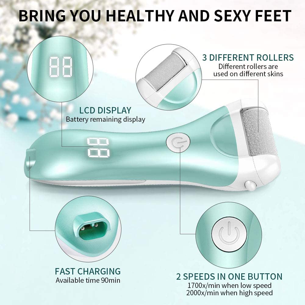 Charged Electric Foot File for Heels Grinding Pedicure Tools Professional Foot Care Tool Dead Hard Skin Callus Remover