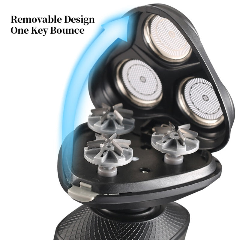 4 In 1 Electric Hair Shaver For Men Ear Nose Beard Trimmer Haircut Razor Machine Waterproof Rechargeable 3D Head Blade Shaving