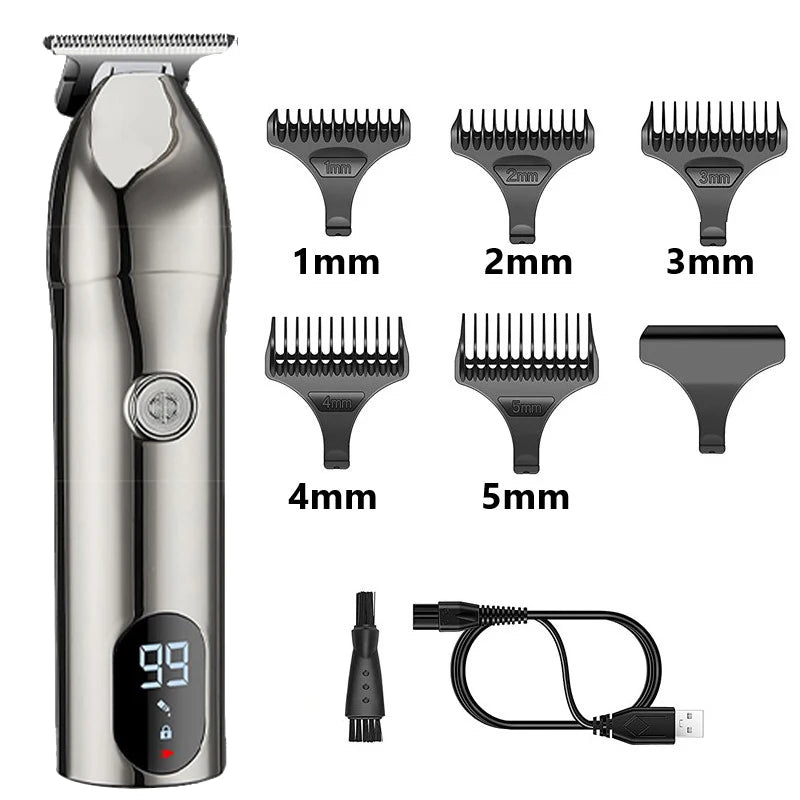 Ceramic Blade Electric Hair Clipper Men Barber Beard Trimmer Rechargeable Hair Cutting Machine for Men Low Noise Adult Hair Cut