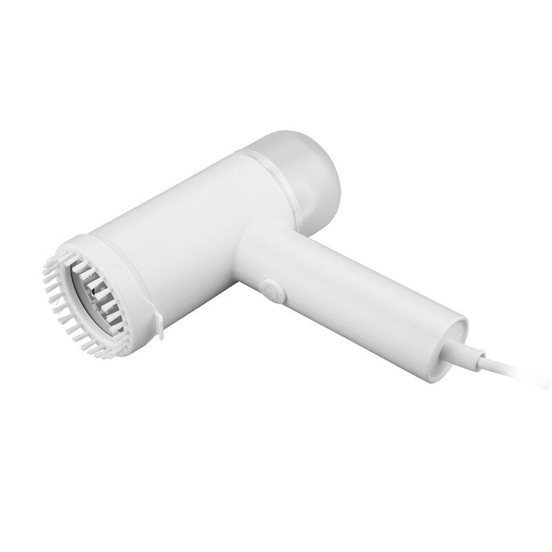Handheld 1000W Powerful Steamer Brush Mini Electric Garment Cleaner Hanging Ironing Porous Nozzle Steamer Brush For Home Travel (White)