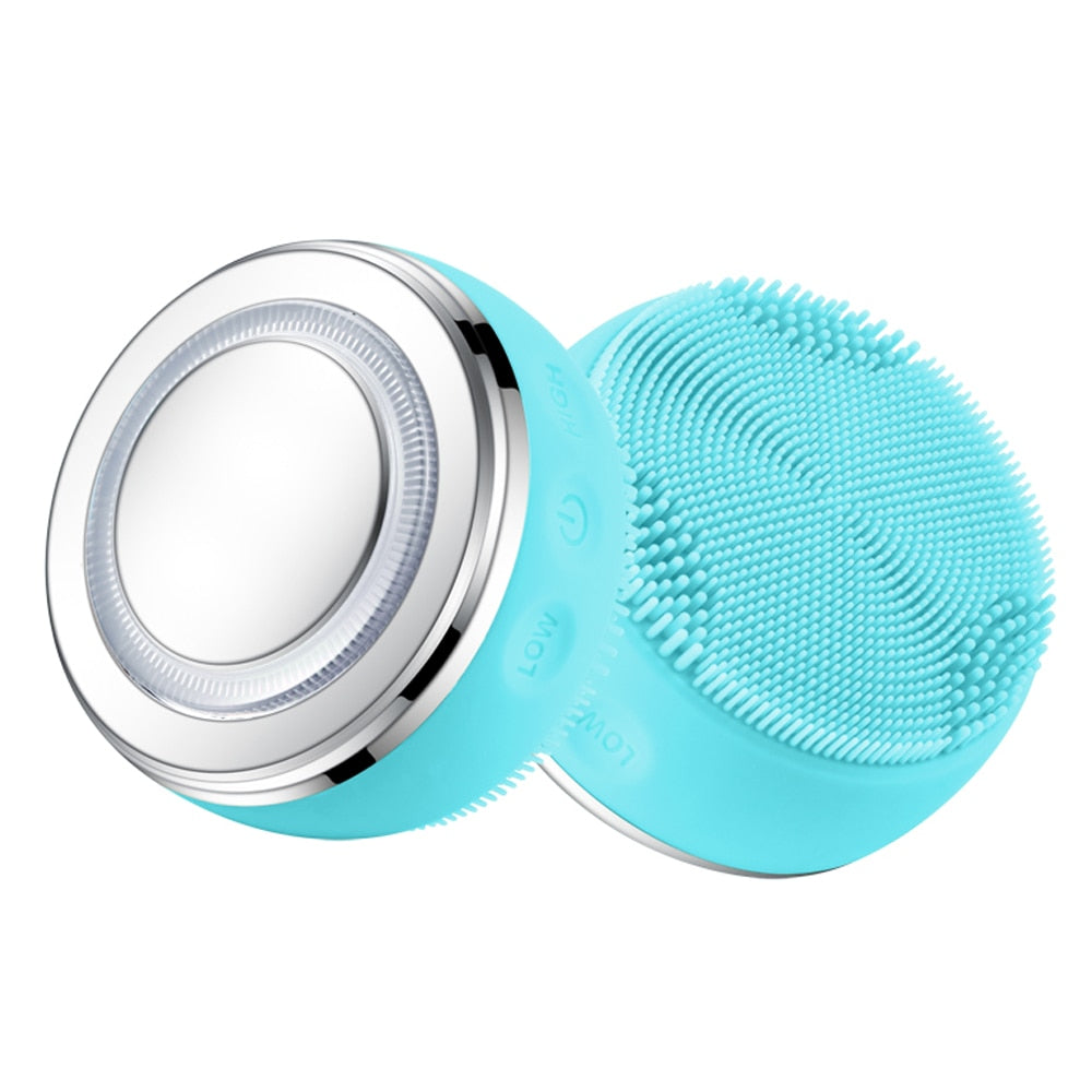 Light Face Massager Waterproof Electric Facial Cleanser EMS Micro-current Facial Beauty Device Vibration Face