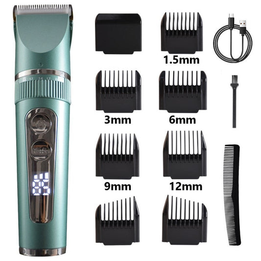Full Body Washable Electric Hair Clipper Ceramic Professional Fine Adjustable Hair Trimmer Low Noise Hair Cutting Machine Razor