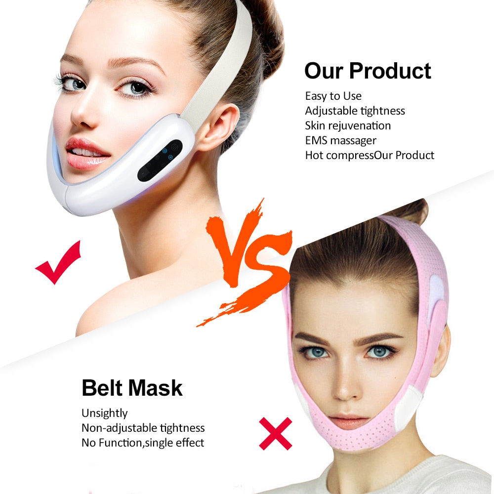 EMS LED Photon Facial Lifting Device Red Blue Light Treatment Galvanic Face Massager Chin V-Line Beauty Skin Care Slimming Tools